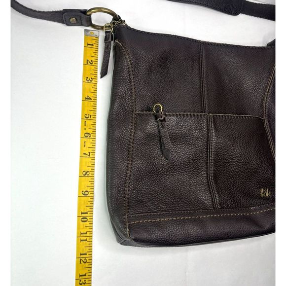 The Sak Iris Cocoa Pebbled Leather Crossbody Bag Purse Womens Brown - Picture 11 of 11